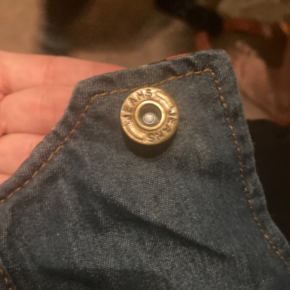 Cat Overall Dress Jean Denim Floral Patch Medium 130 6 7 8 Cotton - Picture 4 of 7